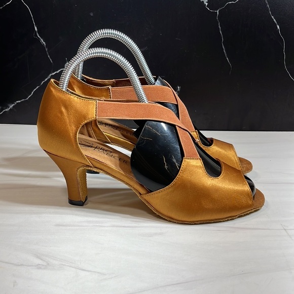 Pro Dancer Peep Toe Heel Brown sz 8.5 - Picture 4 of 8